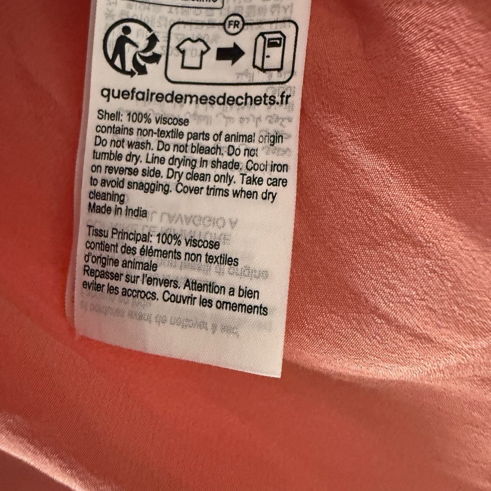 All Saints Womens Long‎ Sleeve Hezzy Blouse Top Size US 6 Coral Salmon Pink - Picture 7 of 12